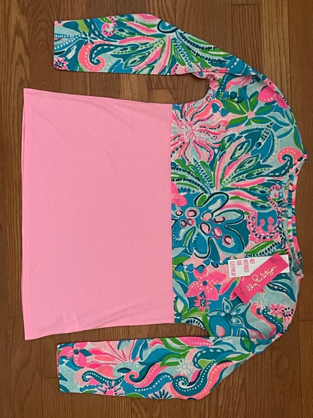 Lilly Pulitzer Mini Finn Turquoise Oasis Golden Hour l/s top XL NWT